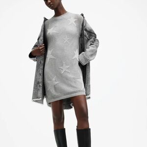 AllSaints Silver Star Mini Dress